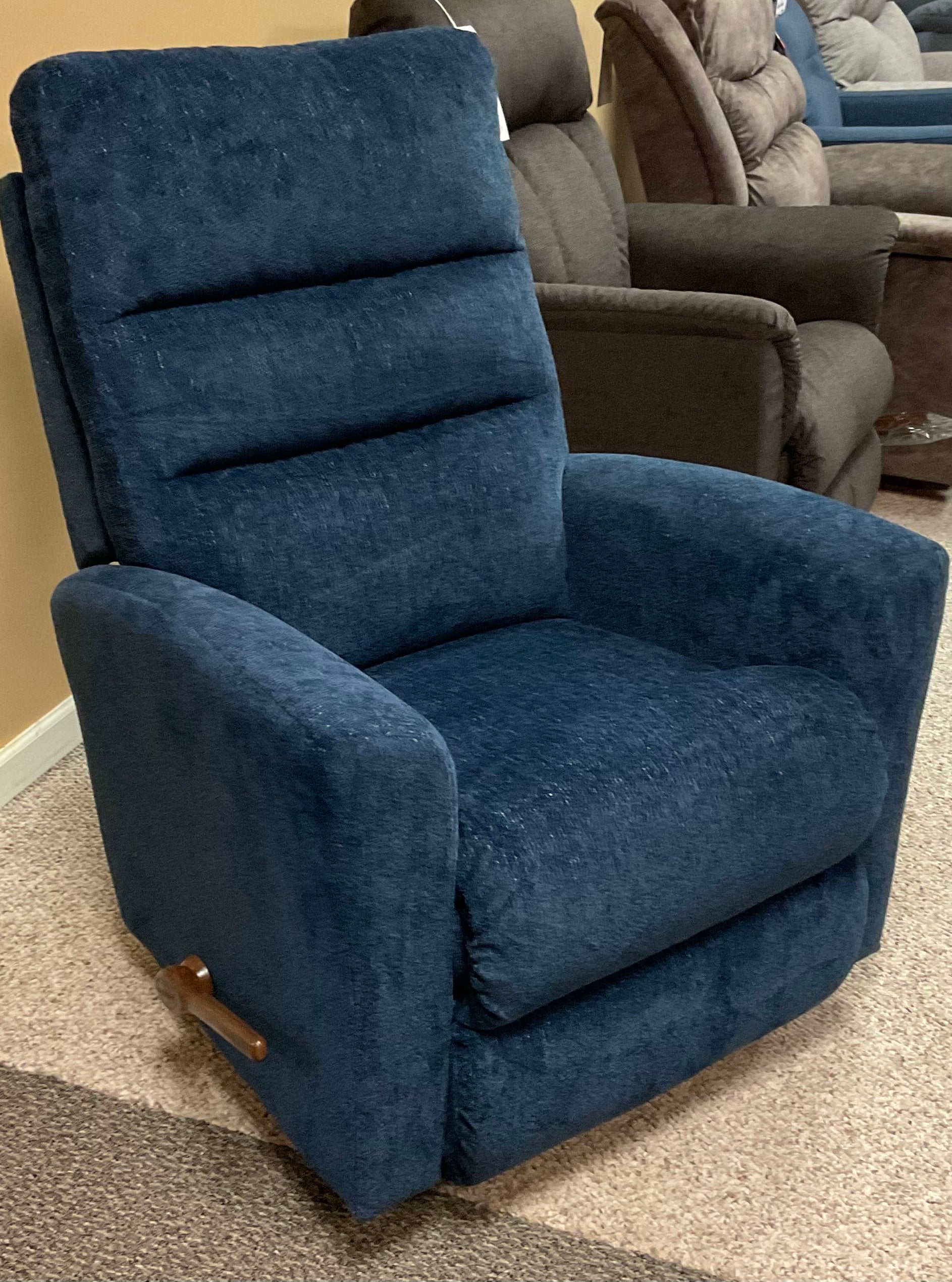 Blue rocker recliner deals chair