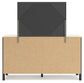 Cadmori Full Upholstered Panel Bed with Mirrored Dresser and Chest