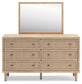 Cielden Full Panel Headboard with Mirrored Dresser