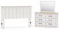 Linnocreek King Panel Headboard with Mirrored Dresser