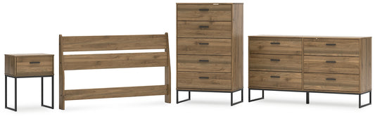 Deanlow Full Panel Headboard with Dresser, Chest and Nightstand