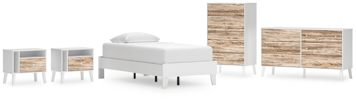 Piperton Twin Platform Bed with Dresser, Chest and 2 Nightstands