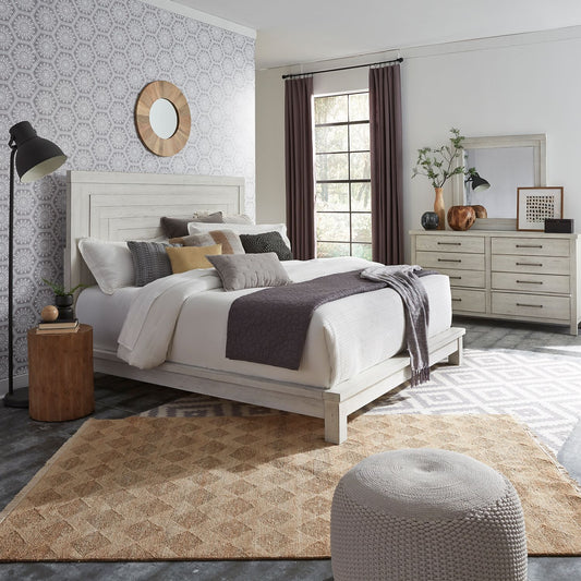 Modern Farmhouse - King California Platform Bed, Dresser & Mirror